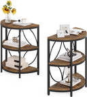 Half Round 3-Tier End Table with Metal Frame