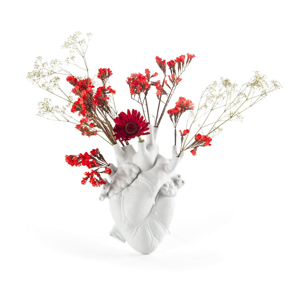 Heart-Shaped Porcelain Wall Vase