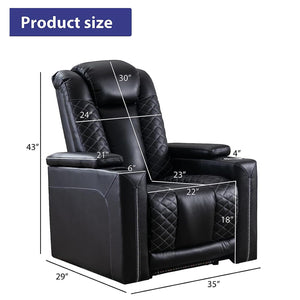 Electric Power Recliner Chair with USB Ports & Cup Holders