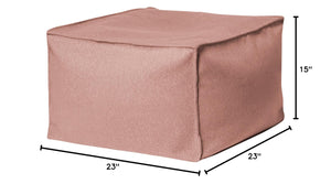 Faux Felt Square Pouf Ottoman with Polystyrene Fill