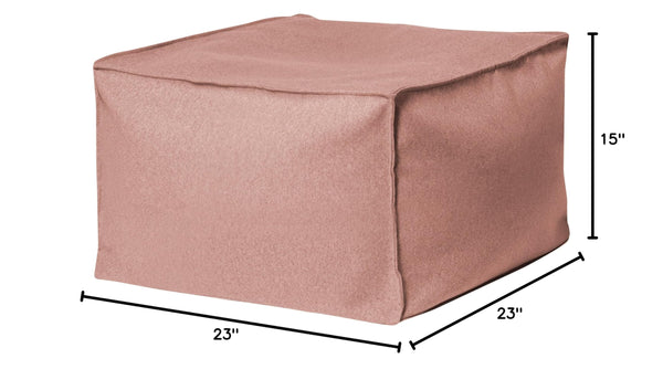 Faux Felt Square Pouf Ottoman with Polystyrene Fill