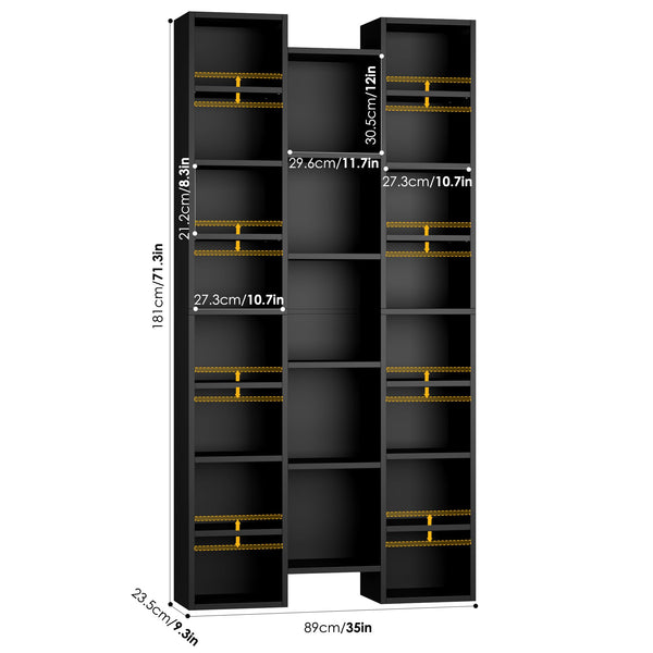 21-Cube Tall Bookshelf with Adjustable Shelves