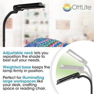 Wing Shade Floor Lamp 18-Watt Black
