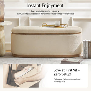 Modern Chenille Upholstered Storage Bench