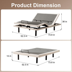 Adjustable Bed Frame with Massage, Zero Gravity & Lumbar Support