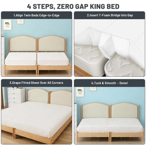 3-in-1 Bed Bridge Kit | Twin XL to King Converter with Split King Gap Filler