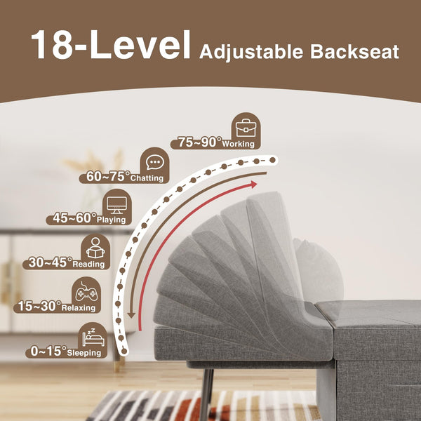 4-in-1 Convertible Sleeper Chair with Adjustable Backrest