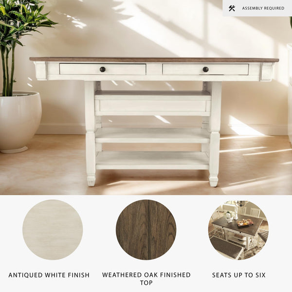 Rectangular Counter Dining Table with Storage