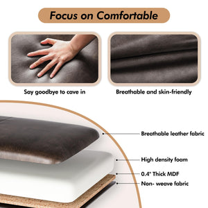 Upholstered Storage Ottoman Bench with Rolled Arms & Nailhead Trim