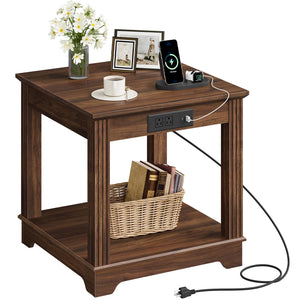 Farmhouse End Table with Charging Station