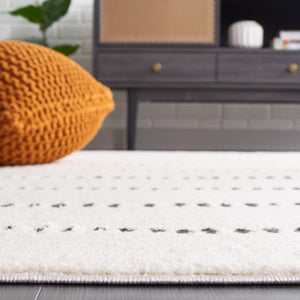 Ivory & Black Geometric Area Rug – 10' x 14' Rectangular
