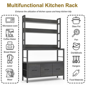 5-Tier Kitchen Baker's Rack with Storage Baskets