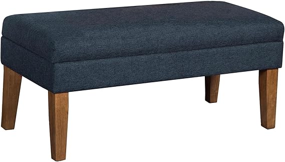 Upholstered Storage Ottoman Bench with Hinged Lid