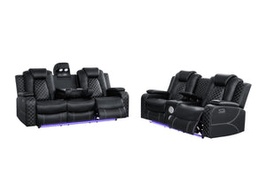 3-Piece Power Recliner Sofa Set with LED & Bluetooth