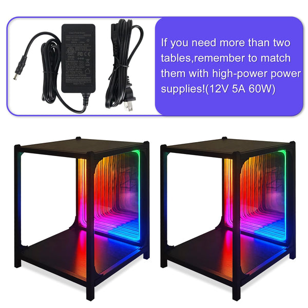 LED Infinity Mirror Display Cabinet with RGBW Lighting