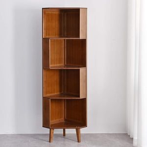 5-Tier Corner Bamboo Bookshelf