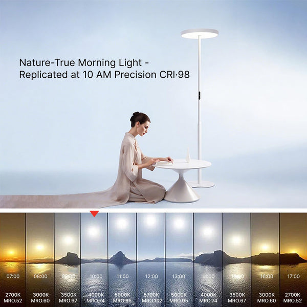 Dual-Sided Full Spectrum Floor Lamp 7200LM 4000K CRI98 with Touch Dimming
