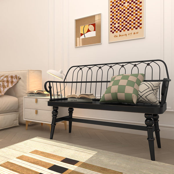 Spindle Back Farmhouse Bench