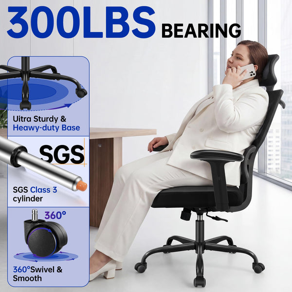 Ergonomic High-Back Mesh Office Chair with Lumbar Support