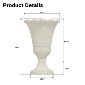 Tall Planters for Outdoor Plants Set of 2 with Drainage Holes