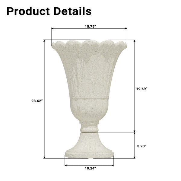 Tall Planters for Outdoor Plants Set of 2 with Drainage Holes