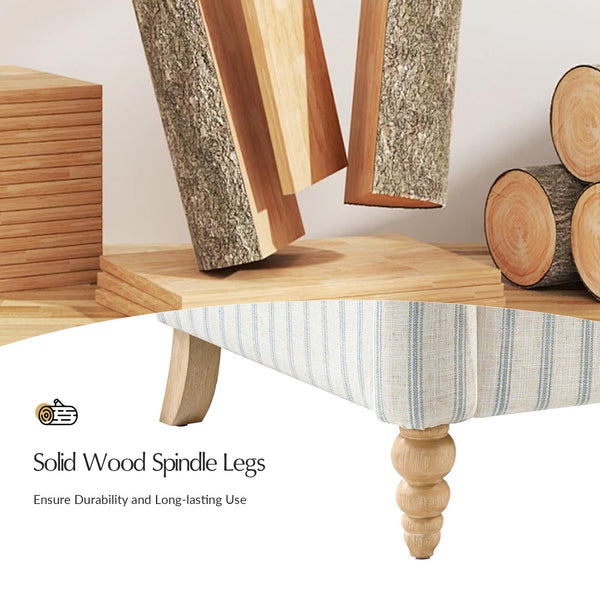 Compact Farmhouse Loveseat Sofa with Rubberwood Legs