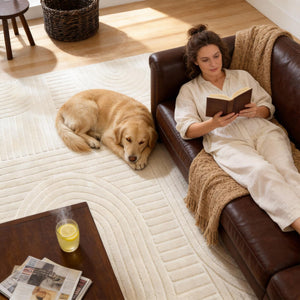 Soft High-Low Pile Area Rug – Washable, Non-Slip Indoor Rug for Living Room, Bedroom & Kids Room
