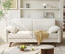 Chenille Loveseat Sofa with Padded Arms – 64.5" Modern Couch for Living Room