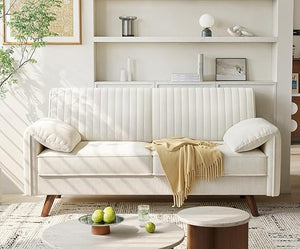 Chenille Loveseat Sofa with Padded Arms – 64.5" Modern Couch for Living Room