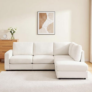 100" L-Shaped Chenille Sectional Sofa with Reversible Chaise