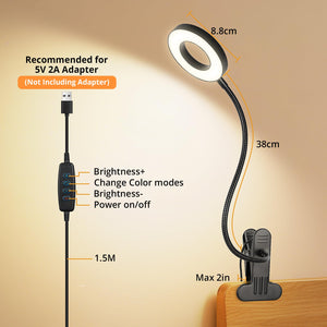 Clip-On Desk Lamp with Dimmable LED