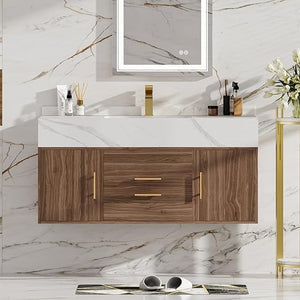 39.4" Floating Bathroom Vanity with Sink & Sintered Stone Countertop