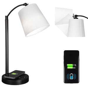 Adjustable LED Desk Lamp with Wireless Charging Pad