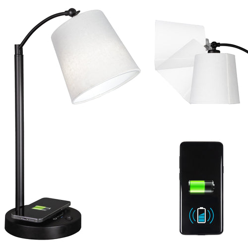 Adjustable LED Desk Lamp with Wireless Charging Pad