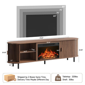 70.8" Fireplace TV Stand with 23" Electric Fireplace