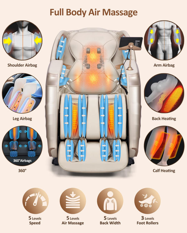 Full Body Massage Chair with Zero Gravity SL-Track