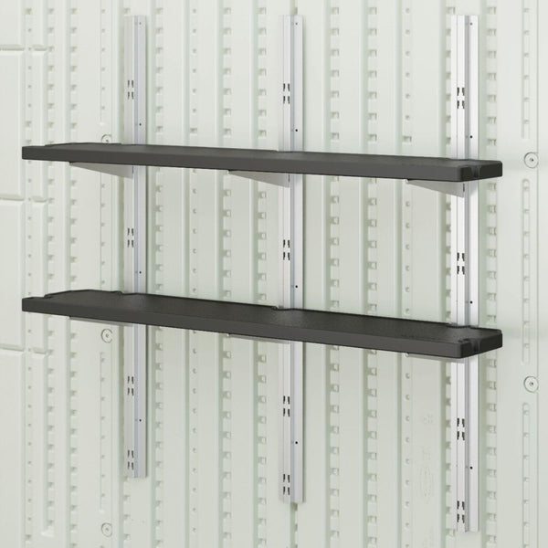 Wall Mount Shed Shelf Kit – 2-Shelf Resin Storage Set
