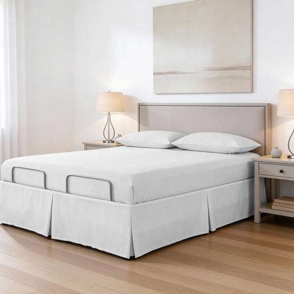 Wrap-Around Bed Skirt with Split Corners & 15-Inch Drop