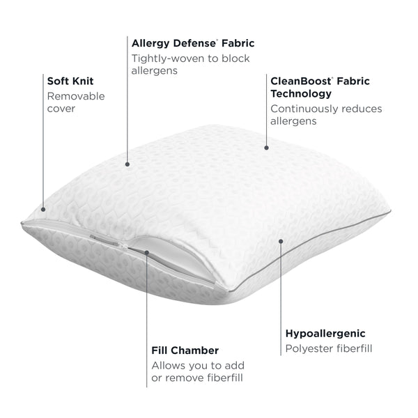 Adjustable Allergen-Barrier Pillow 2-Pack – Standard/Queen