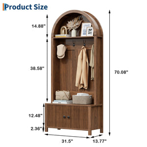 4-in-1 Hall Tree with Bench & Shoe Storage