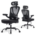 Ergonomic Mesh High Back Office Chair with Lumbar Support & Flip-Up Armrests