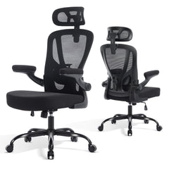 Ergonomic Mesh High Back Office Chair with Lumbar Support & Flip-Up Armrests