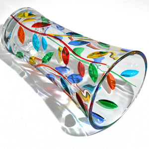 Hand-Painted Italian Crystal Flower Vase