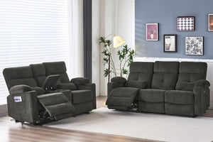 Power Reclining Sofa & Loveseat Set with Massage