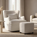 Barrel Swivel Accent Chair with Ottoman