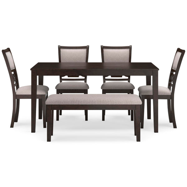 6-Piece Upholstered Dining Table Set with Bench