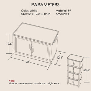 Foldable Stackable Storage Bins with Lids, Doors & Wheels