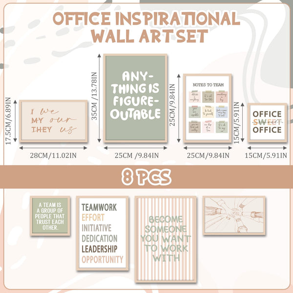 Wooden Motivational Wall Art Set of 8