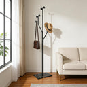 Tree-Shaped Coat Rack with Marble Base – 8 Hooks, 68.9" Tall