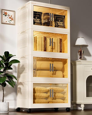 Stackable Storage Bins with Lids & Wheels